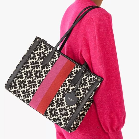 kate spade Spade Flower Jacquard Stripe Market Medium Tote - Picture 4 of 6